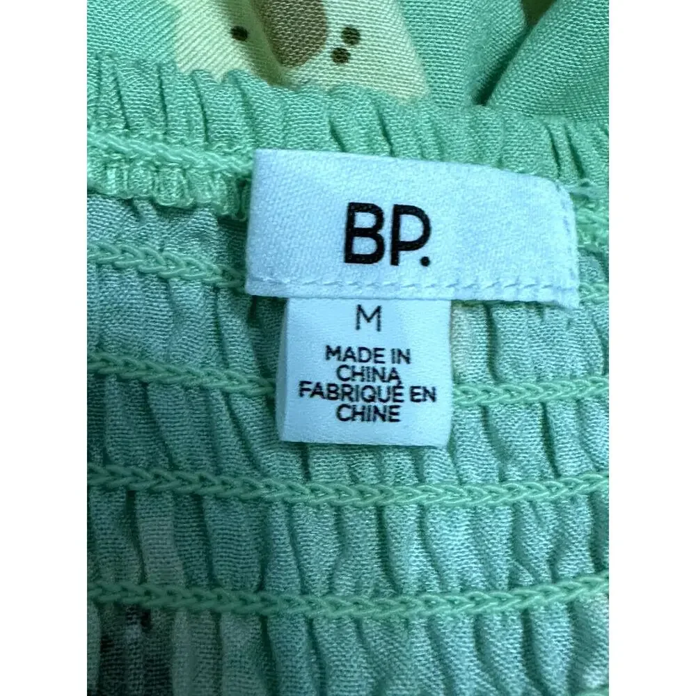BP Green Daisy Floral Smocked Waist Tiered Skort Shorts M NWOT Cottagecore Flowy